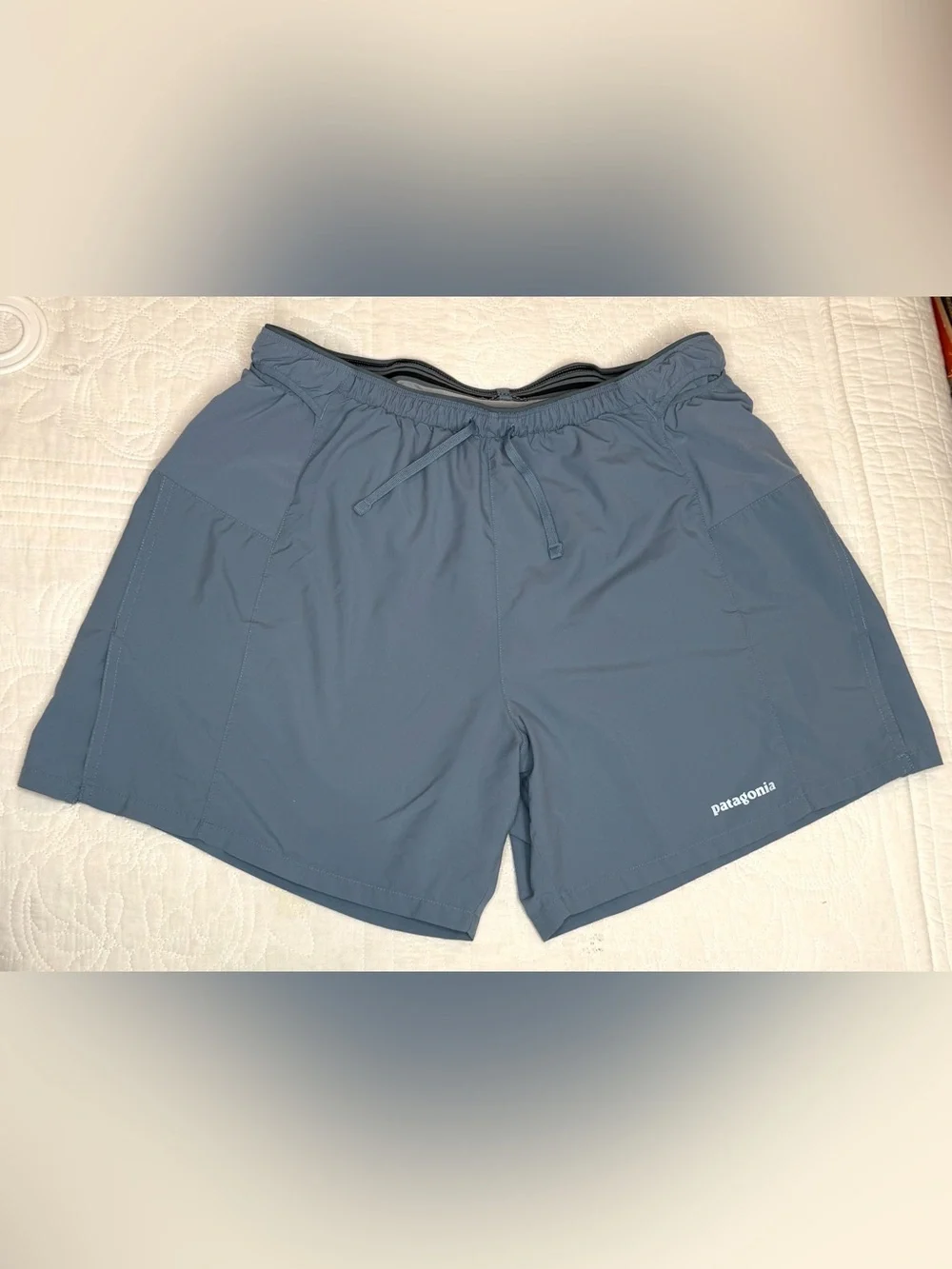 Patagonia Strider Pro Running Shorts Mens Large Blue  5 Inch Inseam Liner